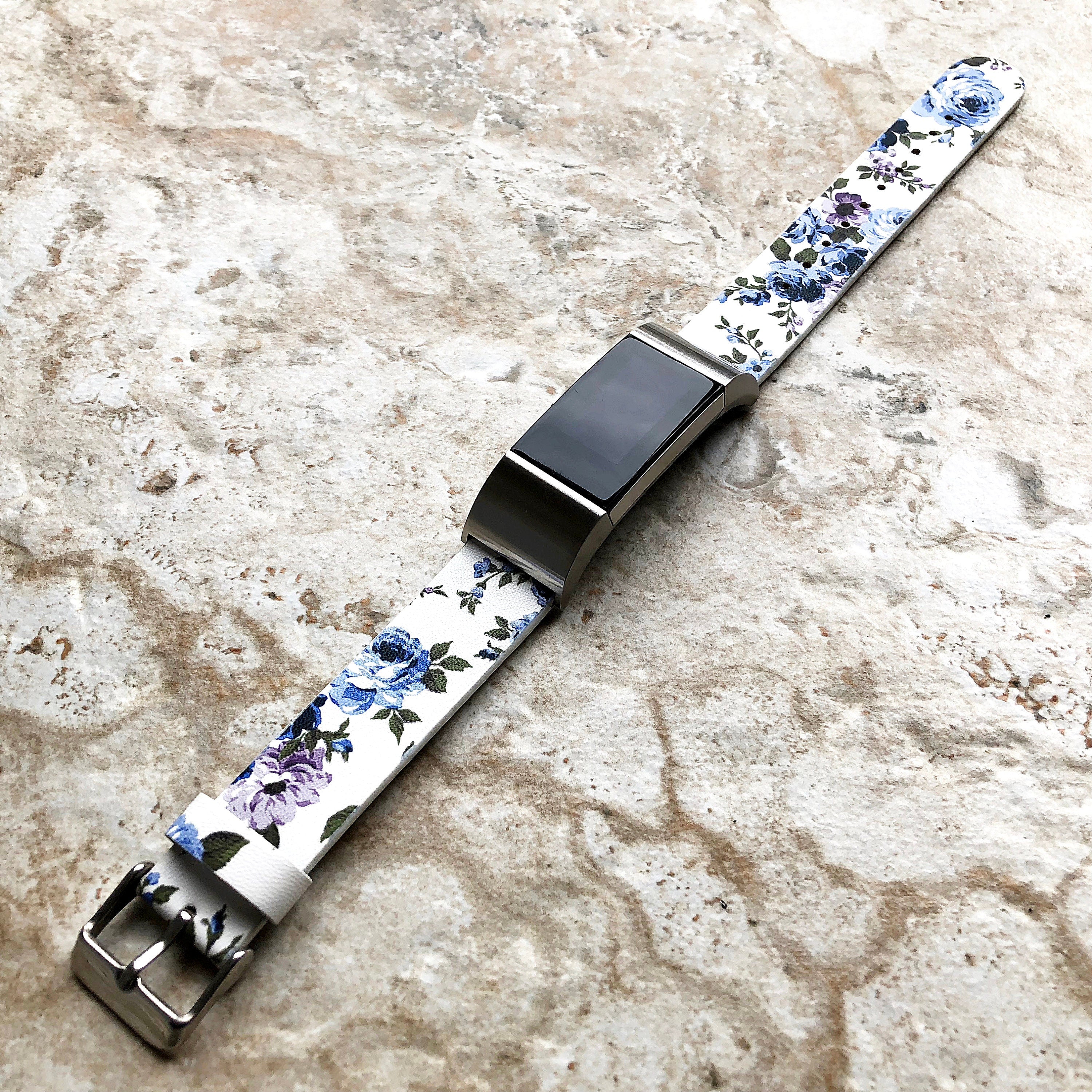 Fitbit Charge 2 FL-2-CH2 Soft Leather Band Strap Compatible with Fitness Tracker Replacement Wristband Bracelet w Adapters Quick Release